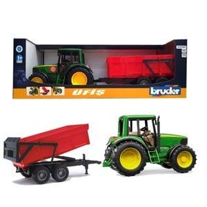 BRUDER JOHN DEERE 6920 TRAKTÖR KIRMIZI RÖMORK BR02057 *