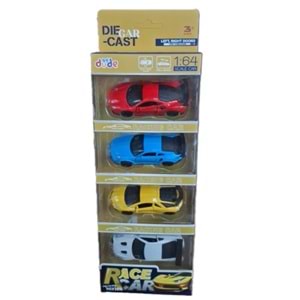 Seher 1:64 Çek Bırak Yarış Ara. Metal 4Lü Kartela 6411T *72