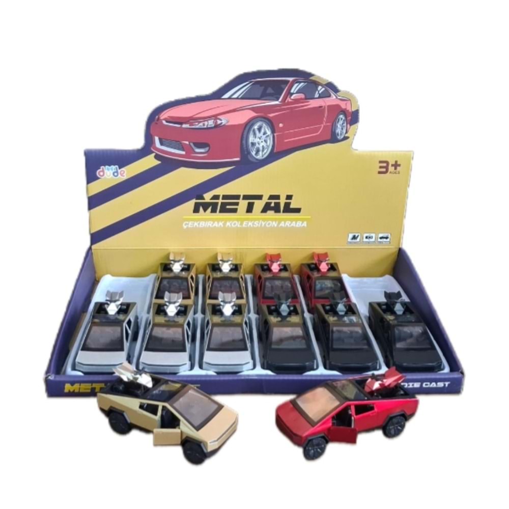 Seher 1:36 Çek Bırak Araba Metal Cyber Truck 3617C *144
