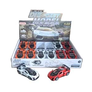 METAL ÇEKBIRAK ARABA 1:32 ÖLÇEK 12 Lİ PKT K174A39 *144