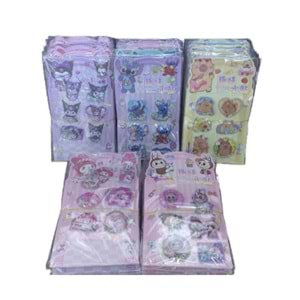 STİCKER SULU KABARMALI KARIŞIK KARAKTERLER 36 Lİ PKT HS-15248 *1584