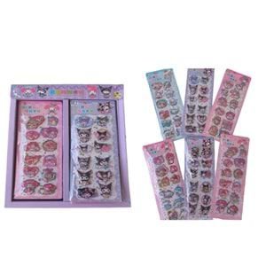 STİKER SULU KABARMALI KARIŞIK KAREKTERLER 24 PKT HS-15247 *1008