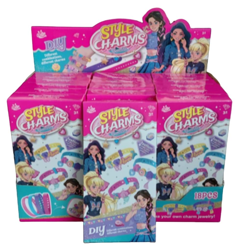 BİLEKLİK YAPMA SETİ STYLE CHARMS 18 Lİ PKT MS-3305 *108