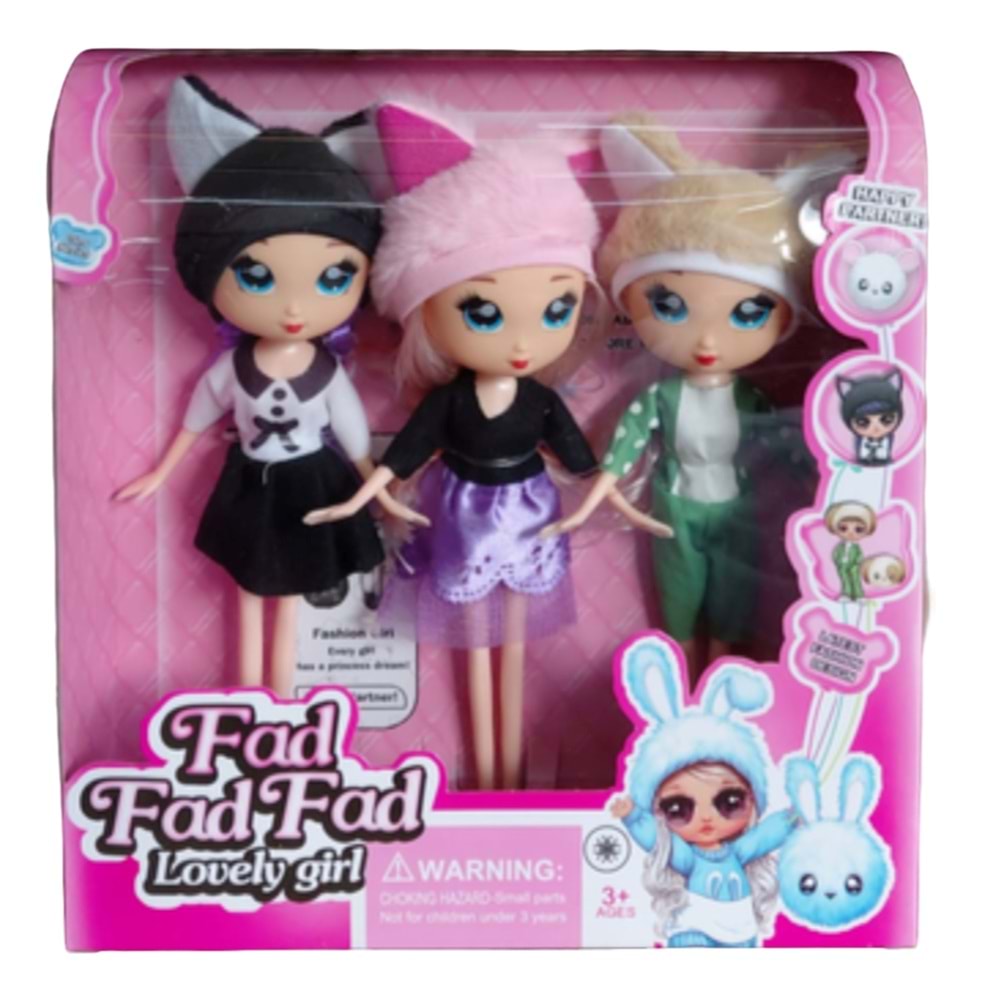 KUTULU 3-LÜ MODA BEBEKLERİ 8353 *36