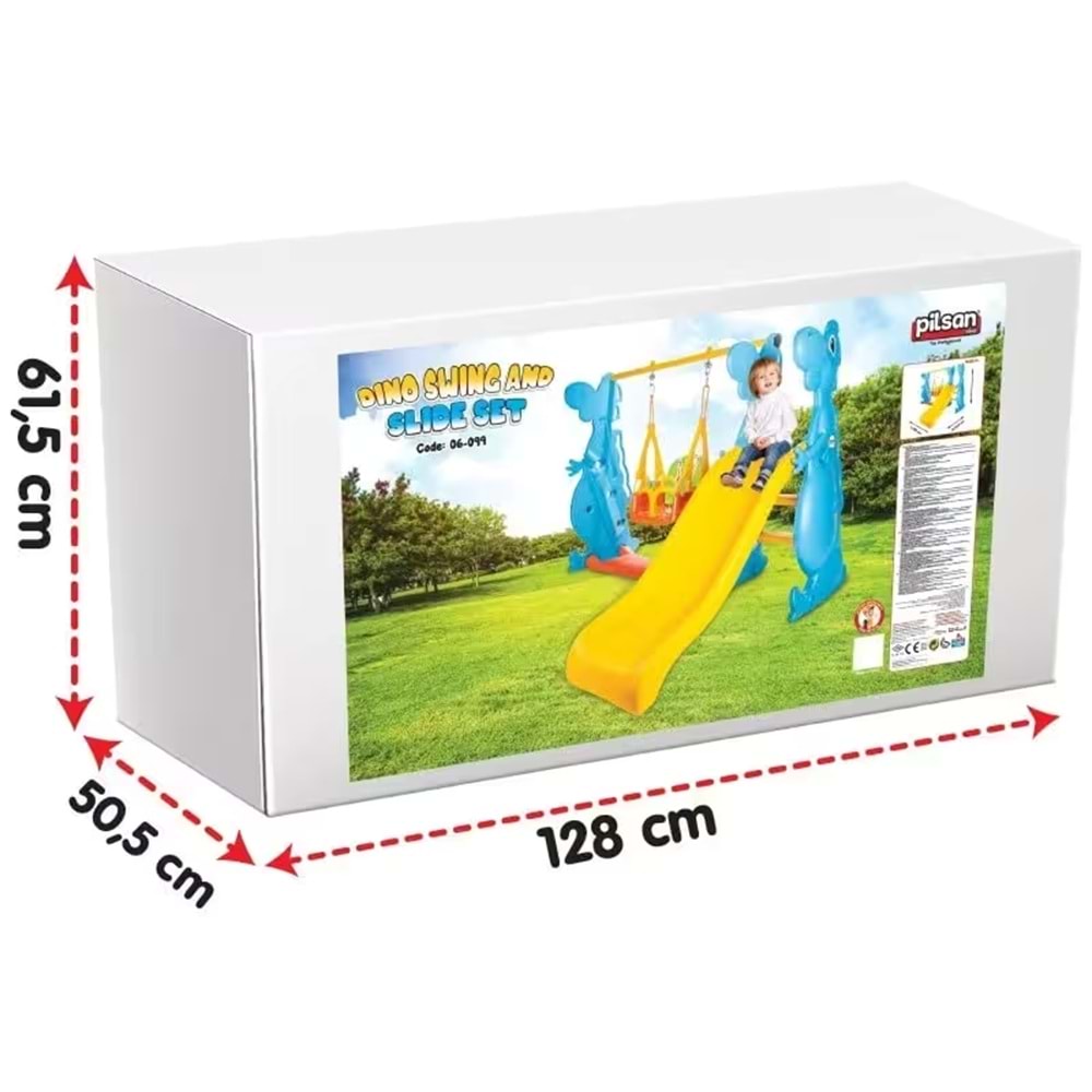PİLSAN DİNO KAYDIRAK VE SALINCAK SETİ 06099