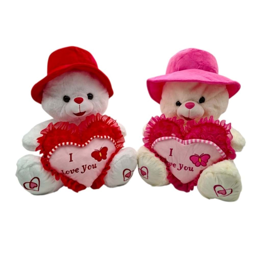 PELUŞ ŞAPKALI AYI 45CM PL50179 *12