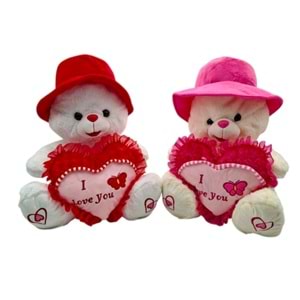 PELUŞ ŞAPKALI AYI 45CM PL50179 *12