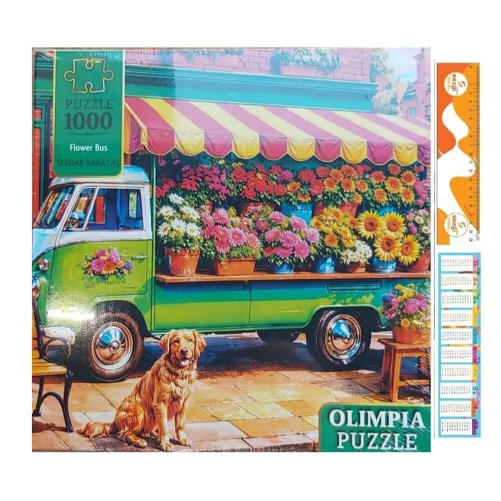 PUZZLE OLİMPİA FLOWER BUS 1000 PRÇ 15014 *12