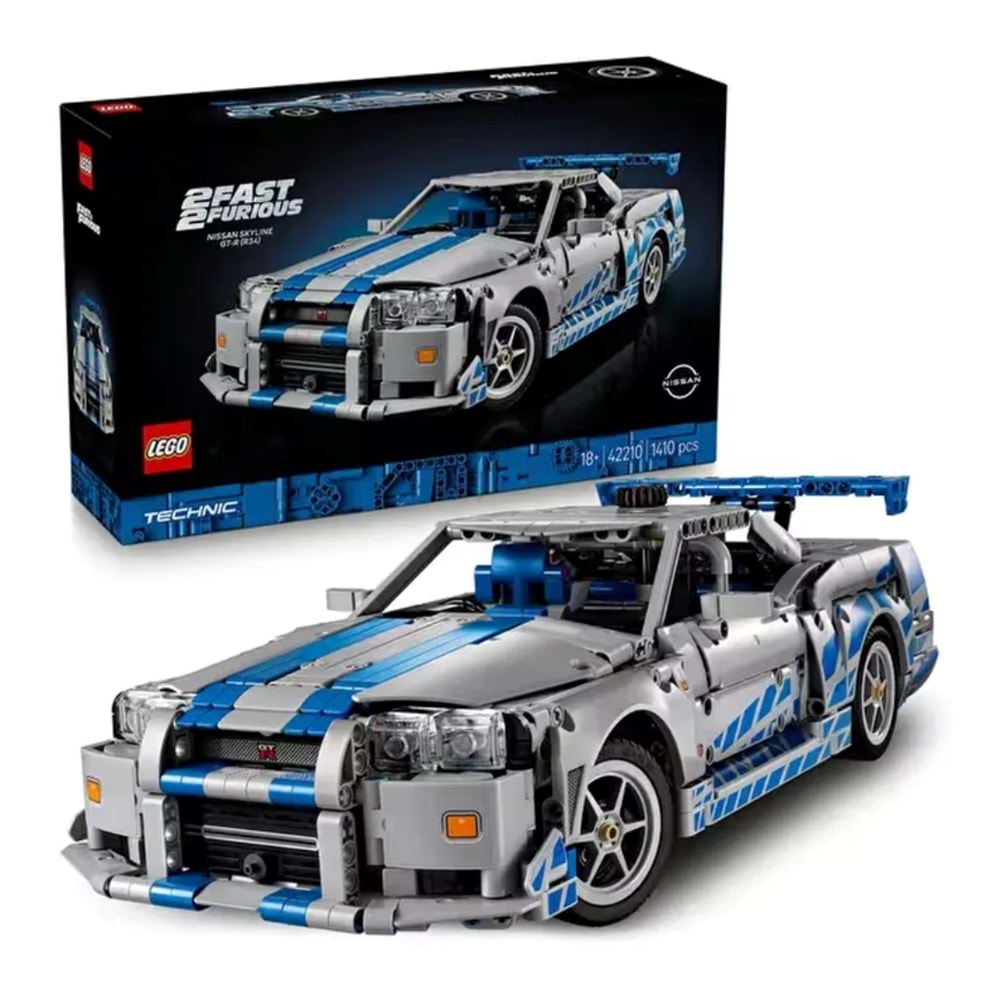 LEGO Technic Daha Hızlı Daha Öfkeli Nissan Skyline GT-R (R34) Araba 42210