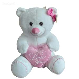 PELUŞ 60 CM PEMBE KALPLİ AYICIK POL-1125 *28