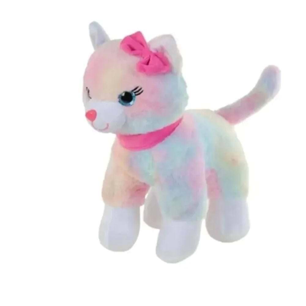 PELUŞ 30 CM PEMBE TOKALI KEDİ PL62340 *30