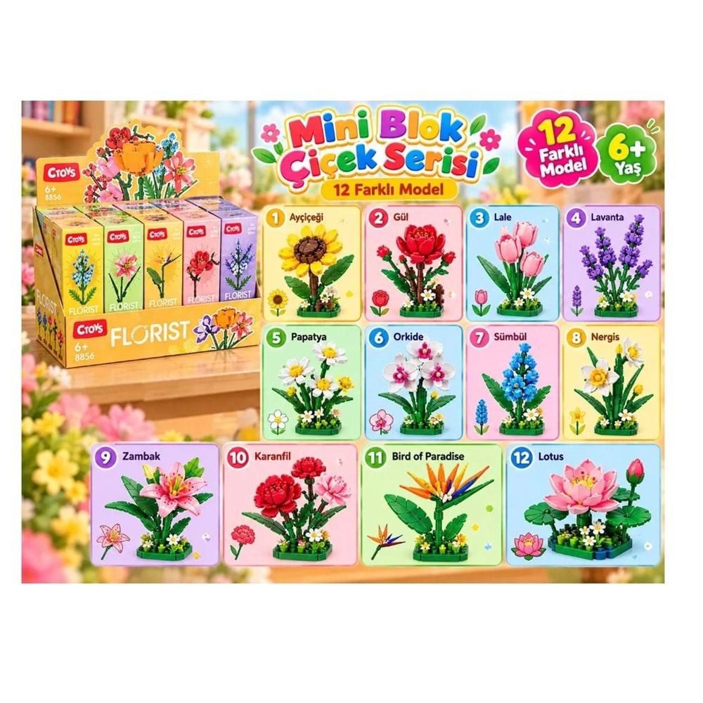 CRN 8856 ÇİÇEK LEGO 12 Lİ STAND *288