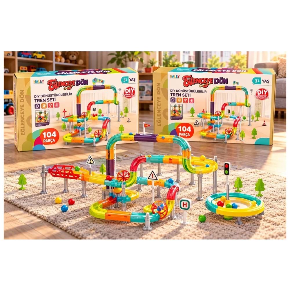 SEHER TREN DÖNDOLAŞ PİLLİ IŞIKLI SESLİ 104 PRÇ SH59319 *16