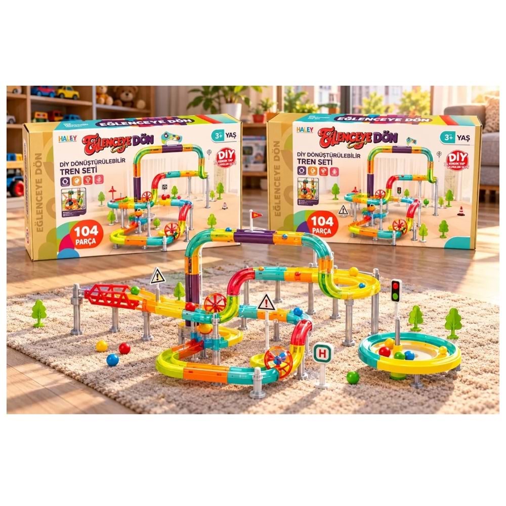 SEHER TREN DÖNDOLAŞ PİLLİ IŞIKLI SESLİ 104 PRÇ SH59319 *16